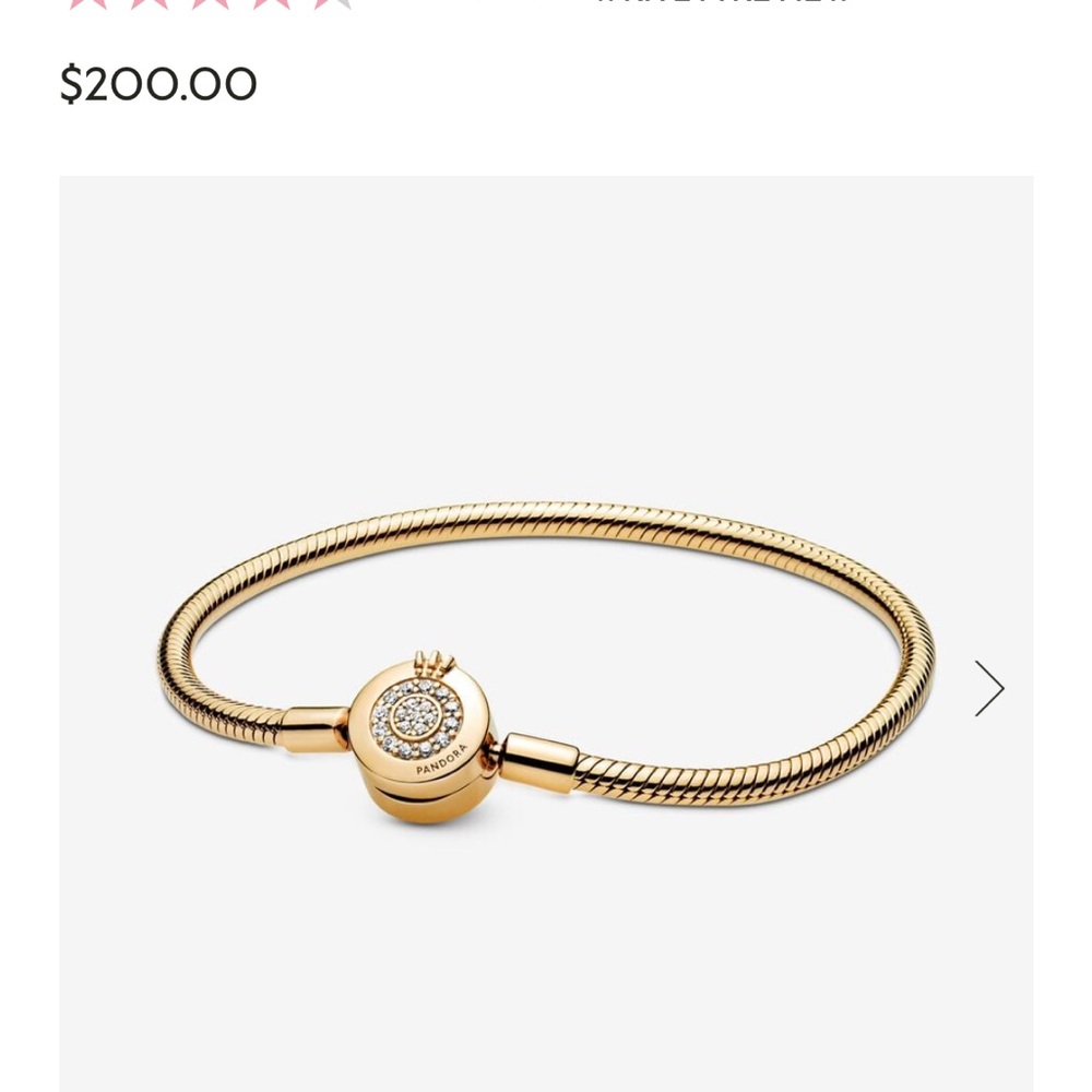 Pandora Gold Bracelet with Crystal Charm